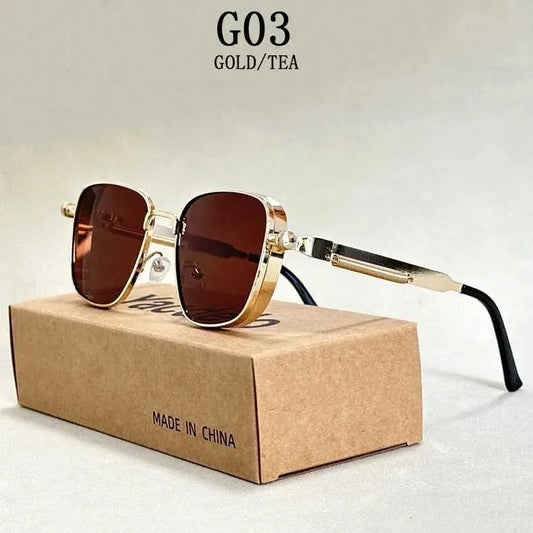 Steampunk Sunglasses For Men Vintage Square Sunglasses  2024 Punk Fashion Glasses Dropshipping Gafas De Sol Hombre Okulary