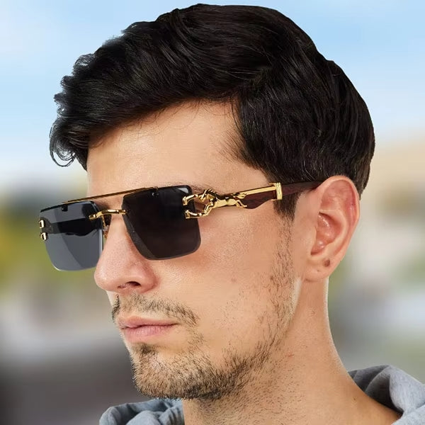 Luxury Sunglasses Square Rimless Sunglasses For Men Vintage Fashion Glasses Gafas De Sol Hombre Lunette Soleil Femme