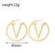 2024 New Trends V Letter Hoop Earrings For Women Stainless Steel Earrings Punk Round Ear Jewelry Gift